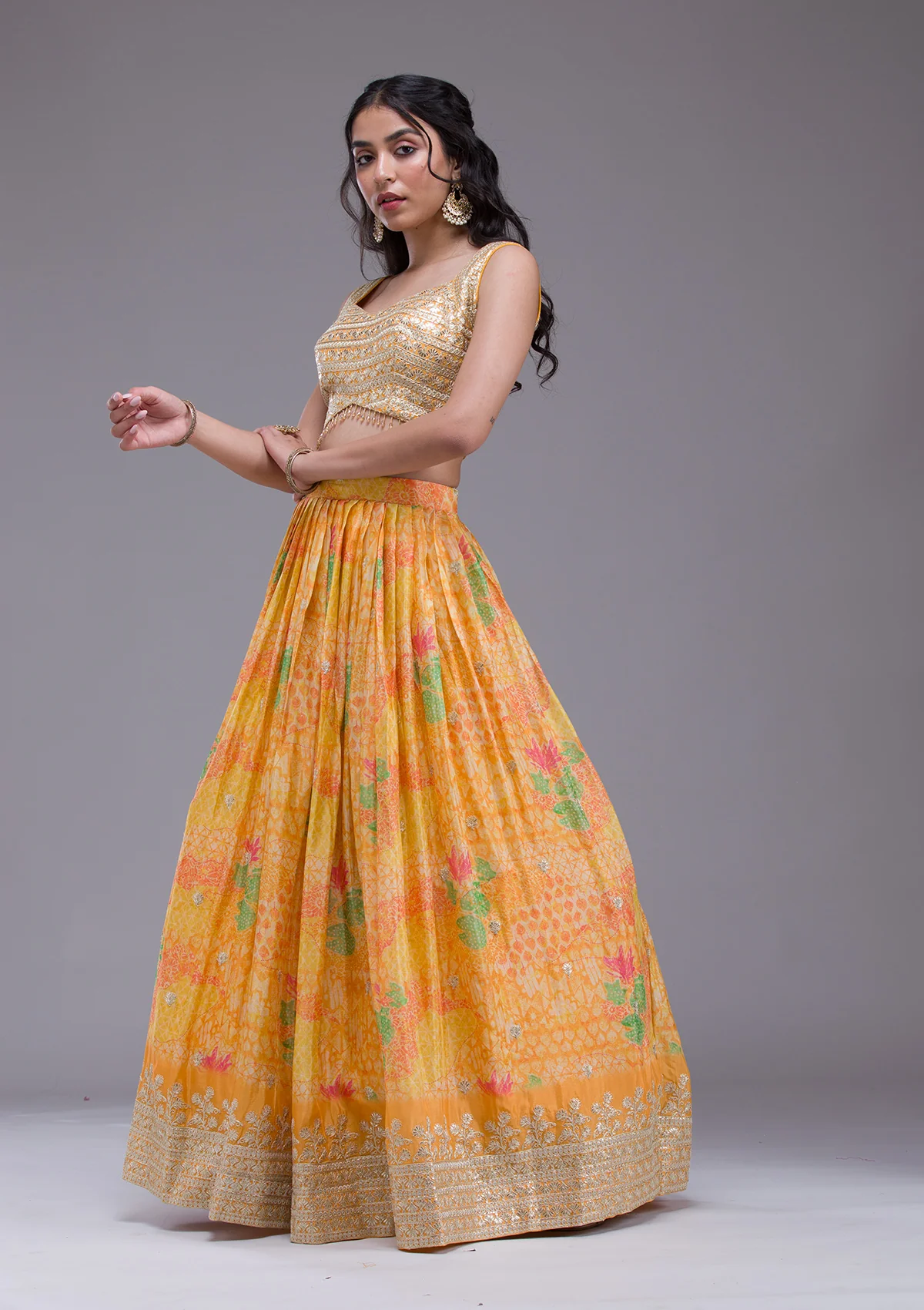 Sequins Georgette Readymade Lehenga - Image 4