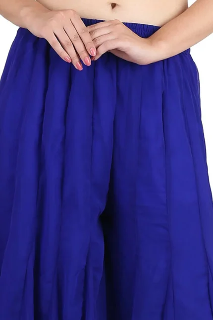 Women Flared Red Georgette Trousers