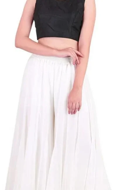 Flared Red Georgette Trousers