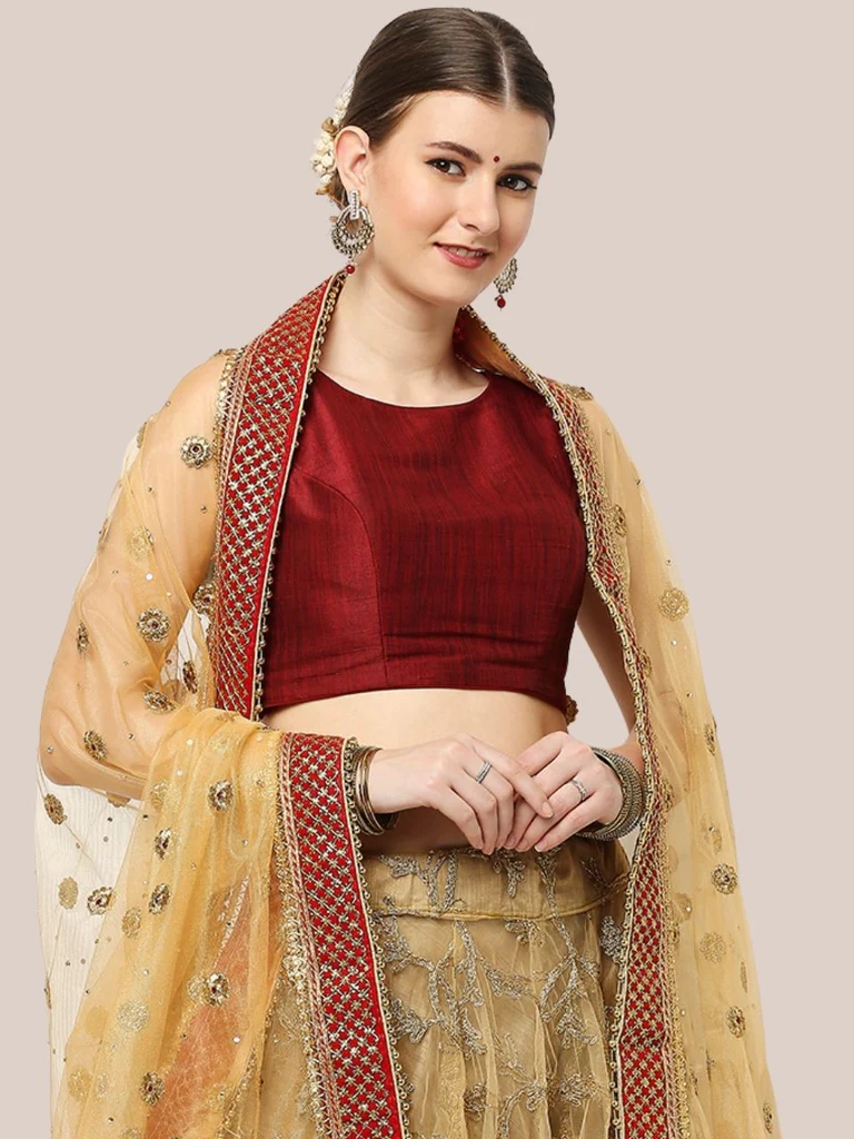 Embroidered Bridal & Wedding Wear Net Dupatta - Image 5